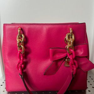 Michael Kors Cynthia Small North South Pink Leather Bag with Bow